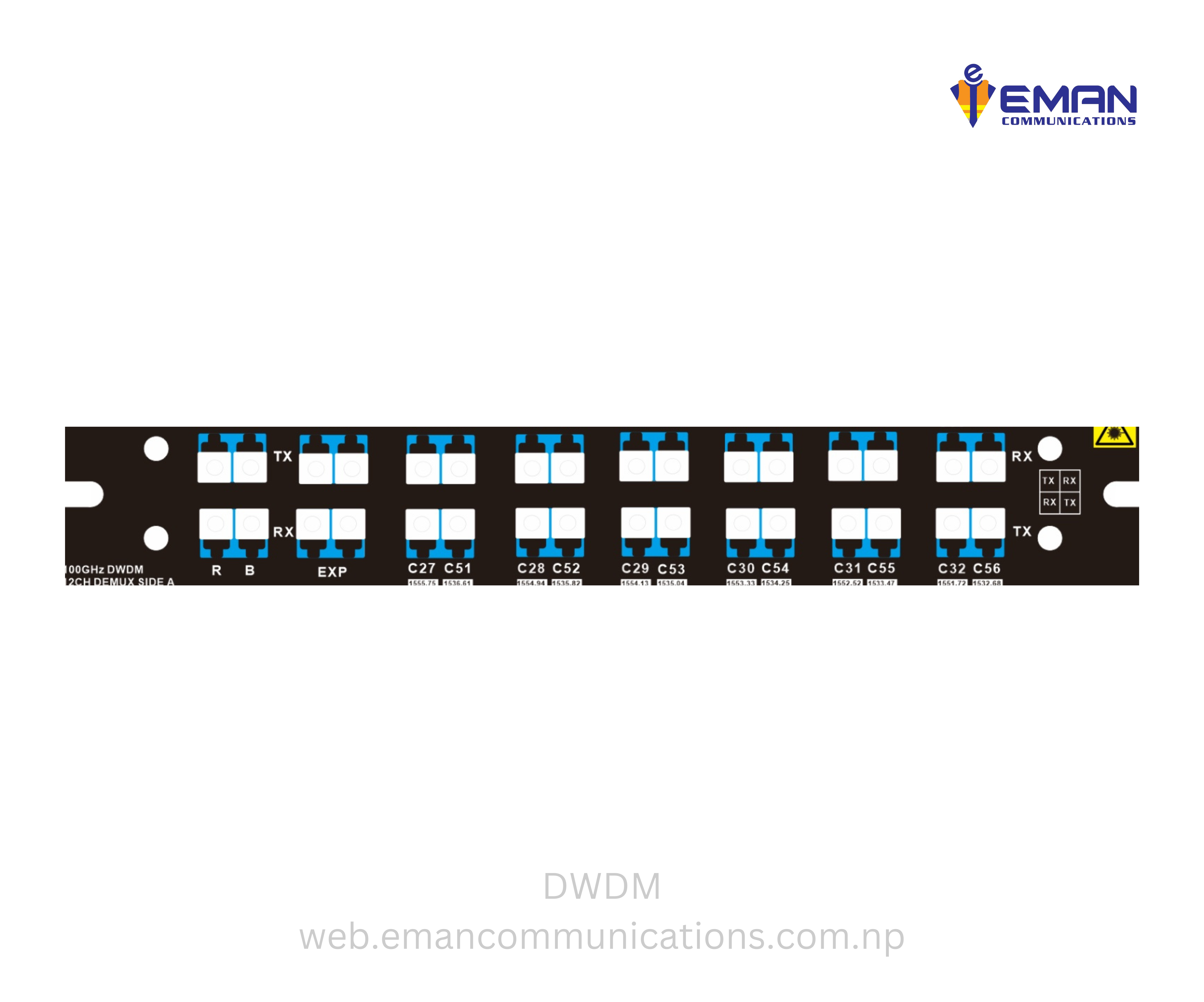 DWDM MUX AND DEMUX (Red 21-32) & (Blue 42-45/49-56)1U RACK WITH 1 LGX BOX 12CH BIDI SINGLE FIBER (SIDE A )